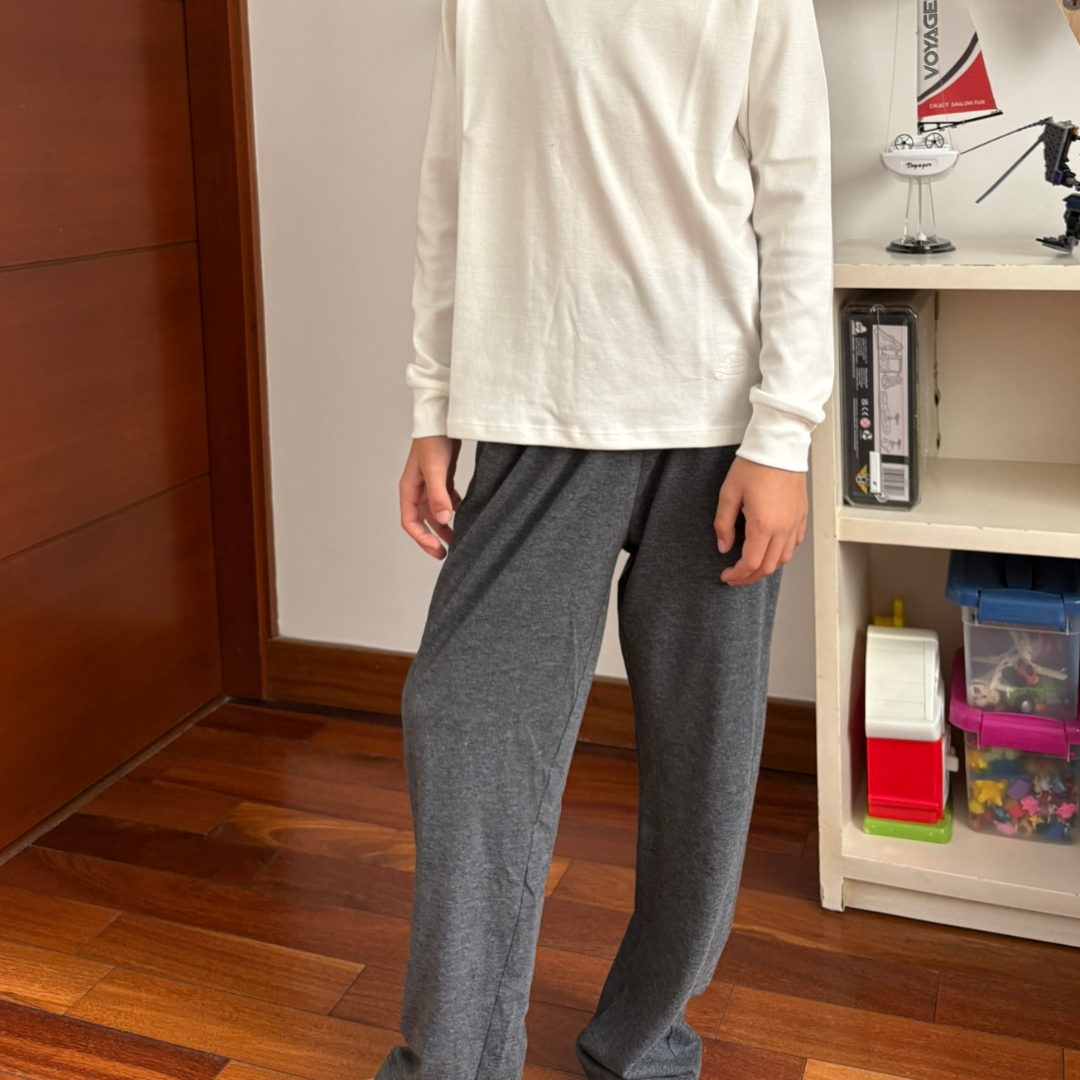 PANTALON ALGODON RECTO GRIS CHARCOAL