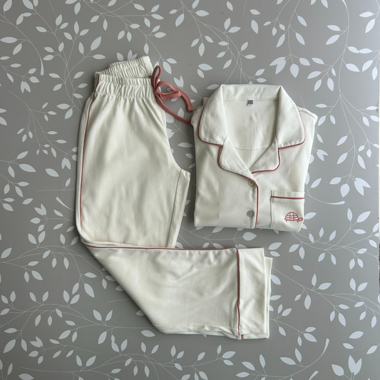 PIJAMA ALGODON CAMISERO IVORY
