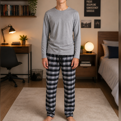 PIJAMA PANTALON FRANELA GRIS