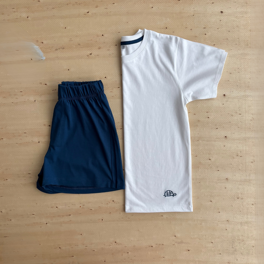 PIJAMA ALGODON COLOR ENTERO AZUL