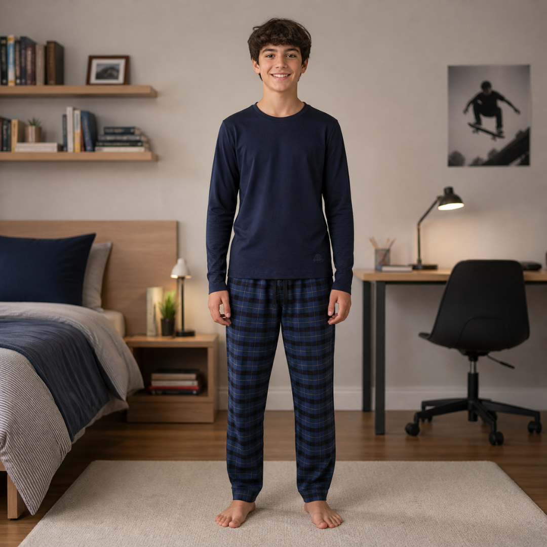 PIJAMA PANTALON FRANELA AZUL