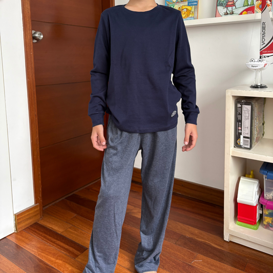 PANTALON ALGODON RECTO AZUL