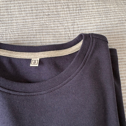 POLO MANGA LARGA COLOR ENTERO AZUL
