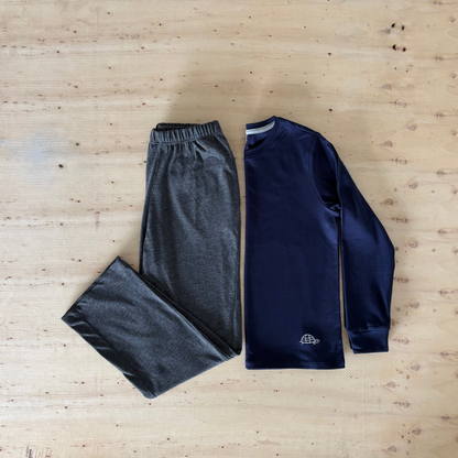 PIJAMA LISA ALGODON AZUL CHARCOAL