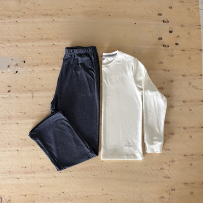 PIJAMA LISA ALGODON IVORY AZUL