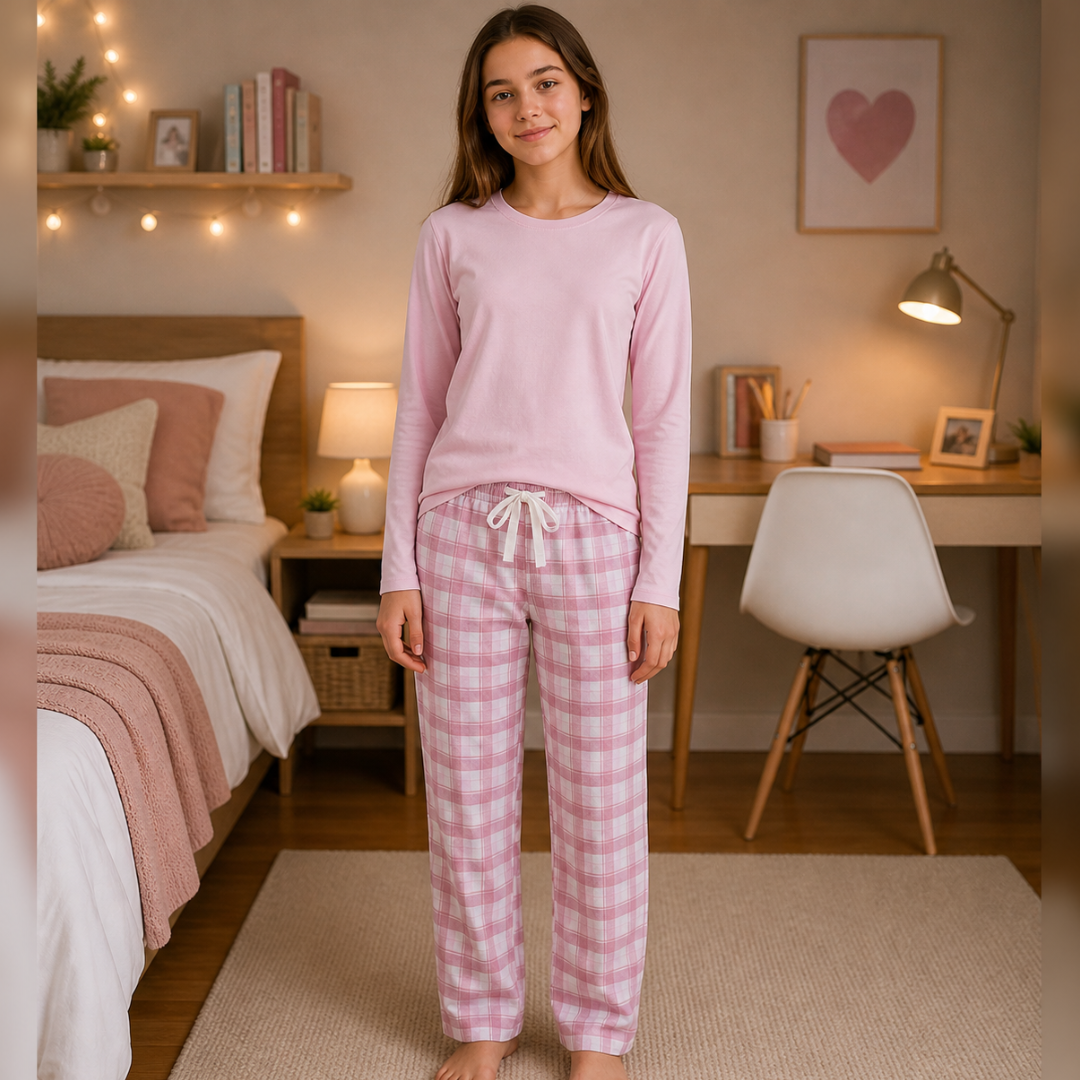 PIJAMA PANTALON FRANELA ROSADO