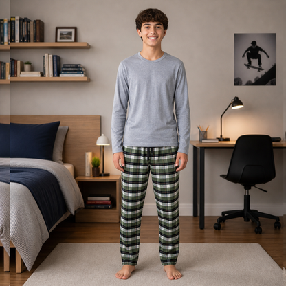 PIJAMA PANTALON FRANELA VERDE