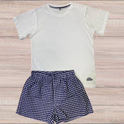Pijama short boxer azul para niño Tartaruga