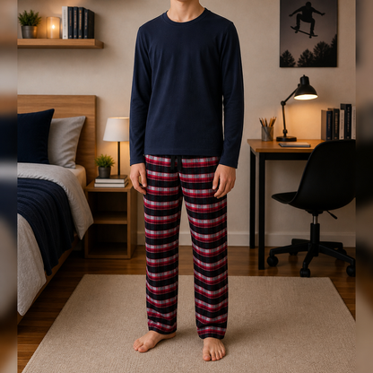 PIJAMA PANTALON FRANELA ROJO
