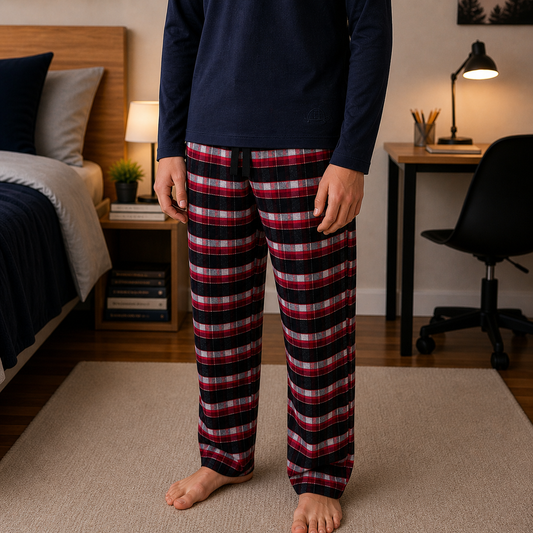 PIJAMA PANTALON FRANELA ROJO