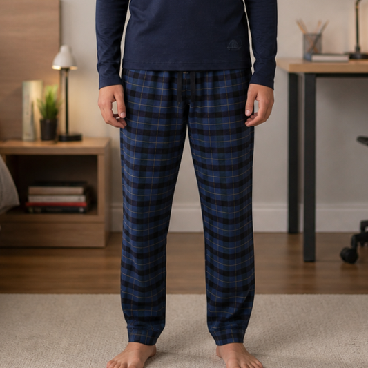 PIJAMA PANTALON FRANELA AZUL