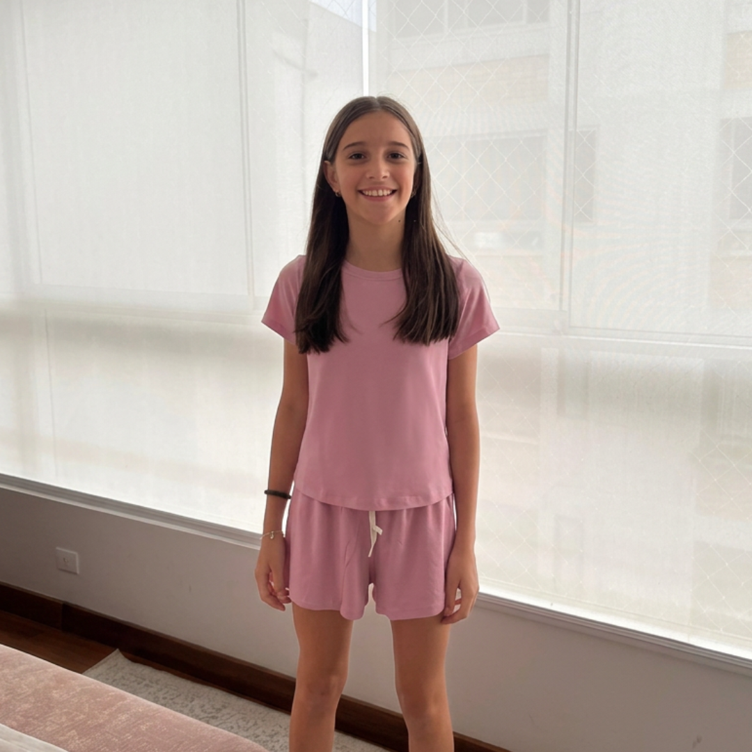 Pijama Algodón Rib Rosa