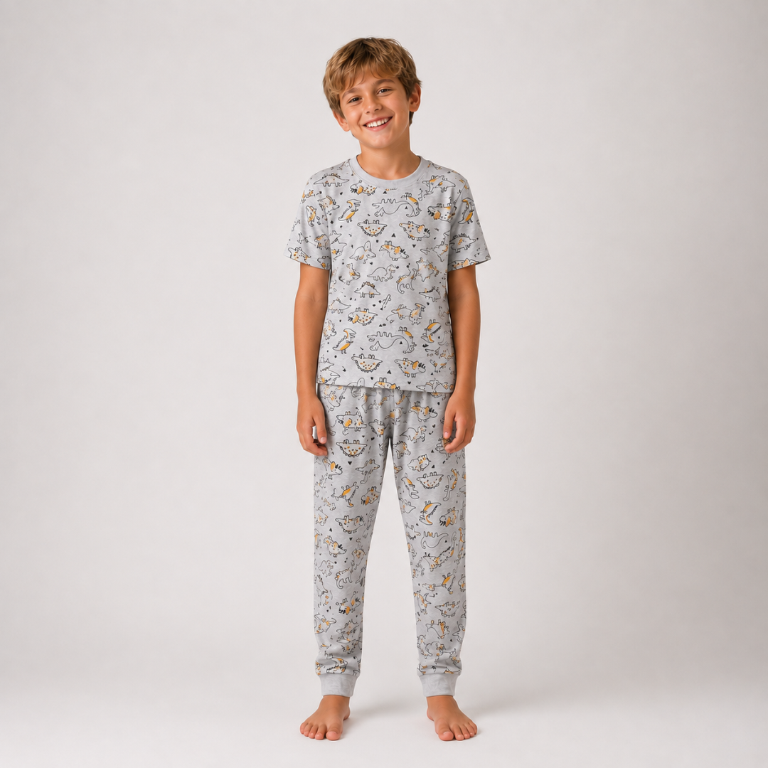 Pijama Jurassic 3 piezas de algodón para niño Tartaruga