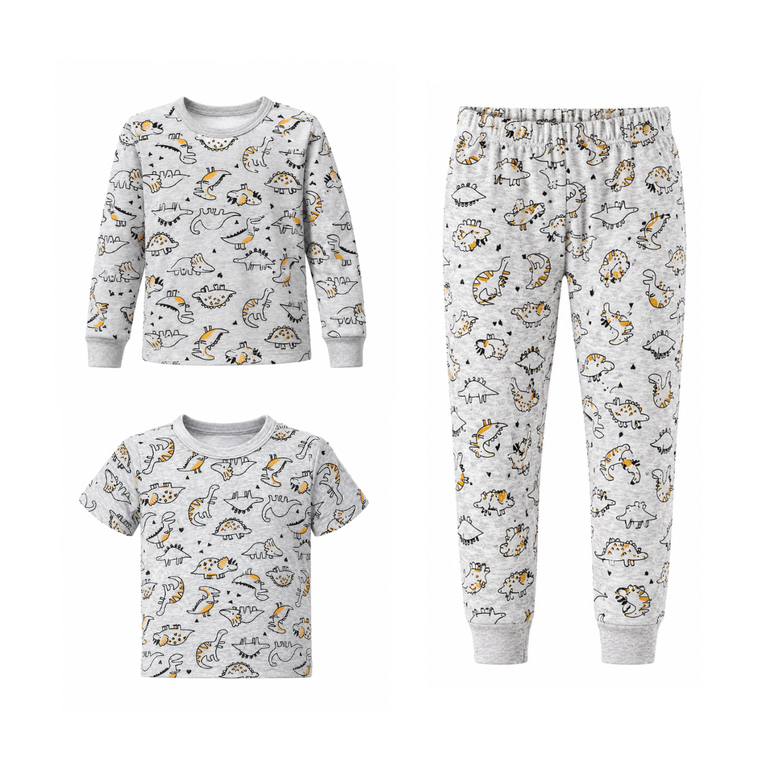 Pijama Jurassic 3 piezas de algodón para niño Tartaruga