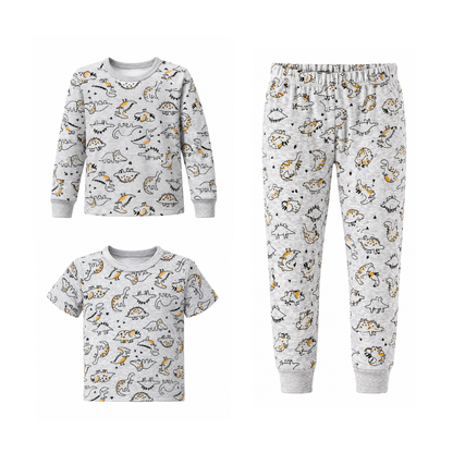 Pijama Jurassic 3 piezas de algodón para niño Tartaruga