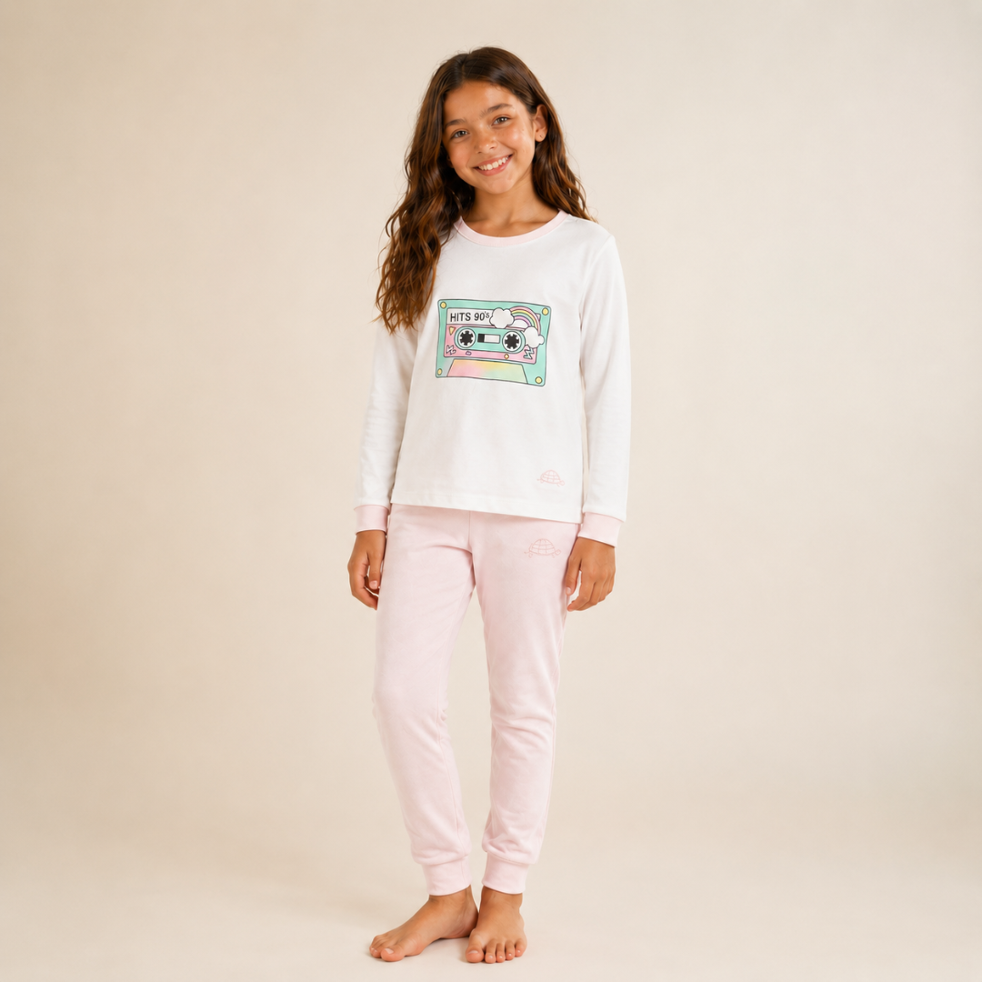 Pijama Cassette de algodón para niña Tartaruga