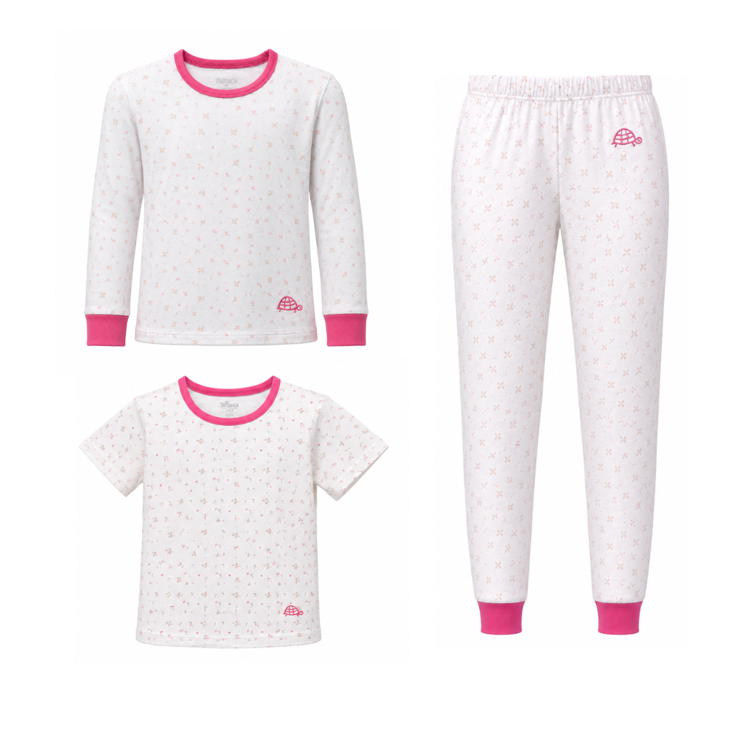 Pijama Jardín 3 piezas de algodón para niña Tartaruga