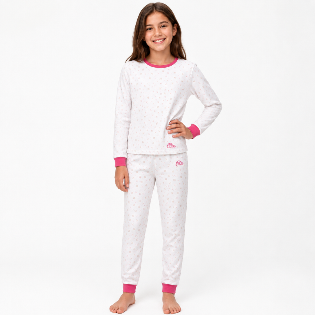 Pijama Jardín 3 piezas de algodón para niña Tartaruga