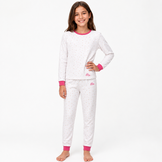 Pijama Jardín 3 piezas de algodón para niña Tartaruga