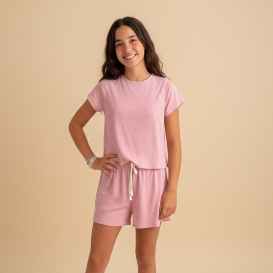PIJAMA RIB ROSA